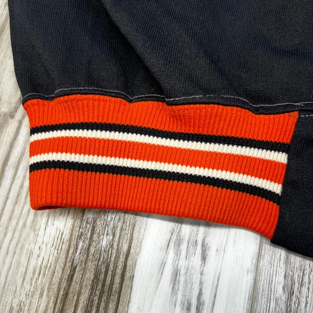 60s Vintage Russell Southern Co Winslow Athletic Jacket Black Red Snap Front S